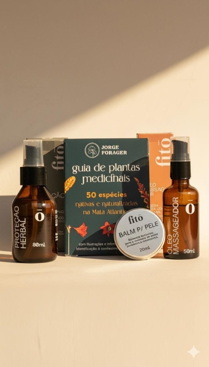 Kit Biodiversidade Completa — Guia de Plantas + Proteção Herbal + Balm para Pele + Óleo MassageaDor - Fitō