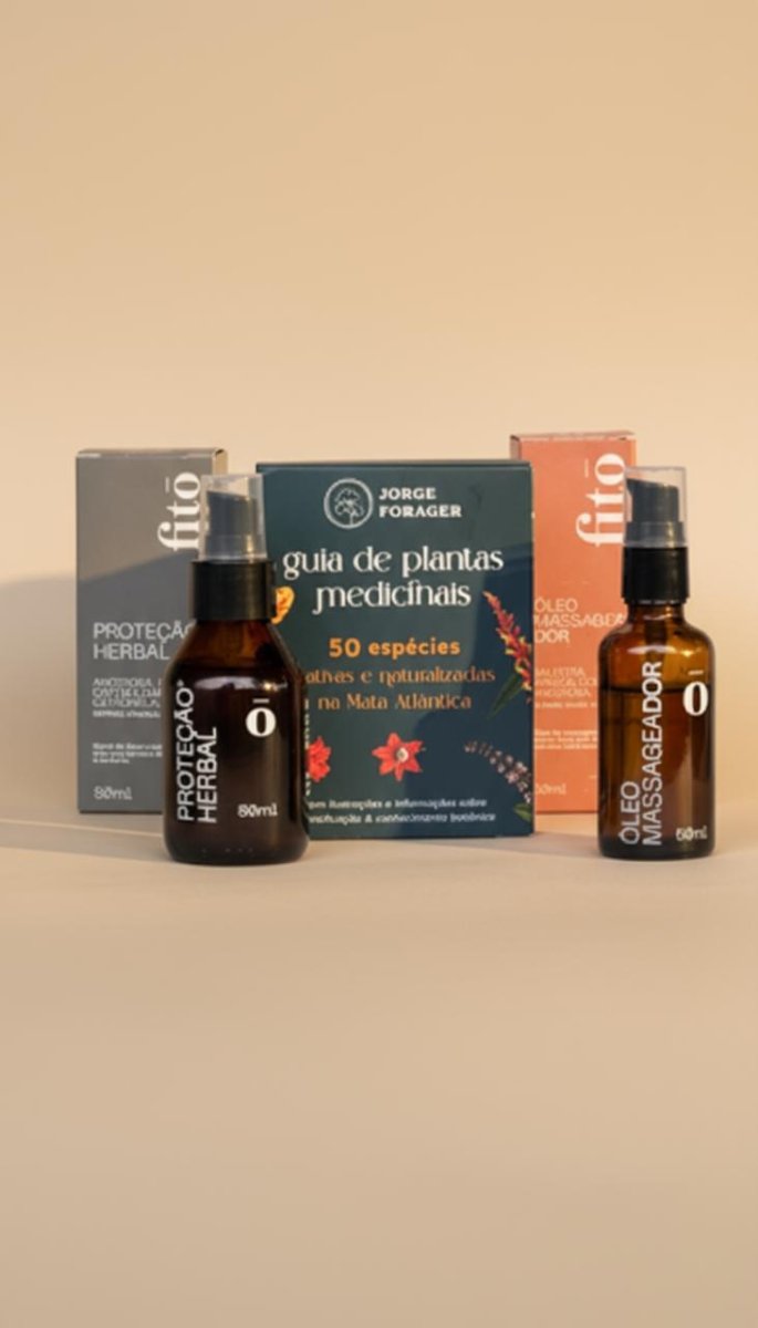 Kit Essência da Mata — Guia de Plantas + Proteção Herbal + Óleo MassageaDor - Fitō